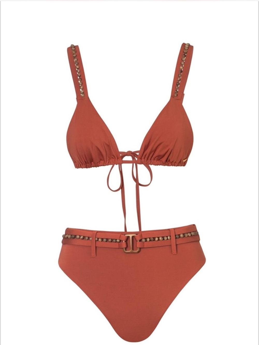 Women's Rust Stud-Trim Bikini Set